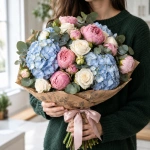 Букет Нежность Утра в руках у девушки