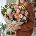 Букет Сумеречные лучи в руках у девушки