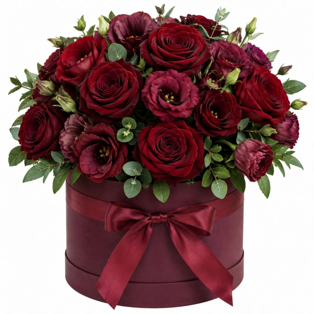 Цветы в коробке «Королевская коллекция роз в голубой коробке»
